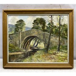 Ken Johnson (British 20th Century): Hunter's Sty Bridge - Westerdale and 'The Esk Near Whitby', two oils on board signed max 37cm x 63cm (2)