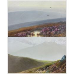 Alec B* (British 20th Century): Dartmoor Landscapes, pair gouaches one signed 24cm x 35cm (2)