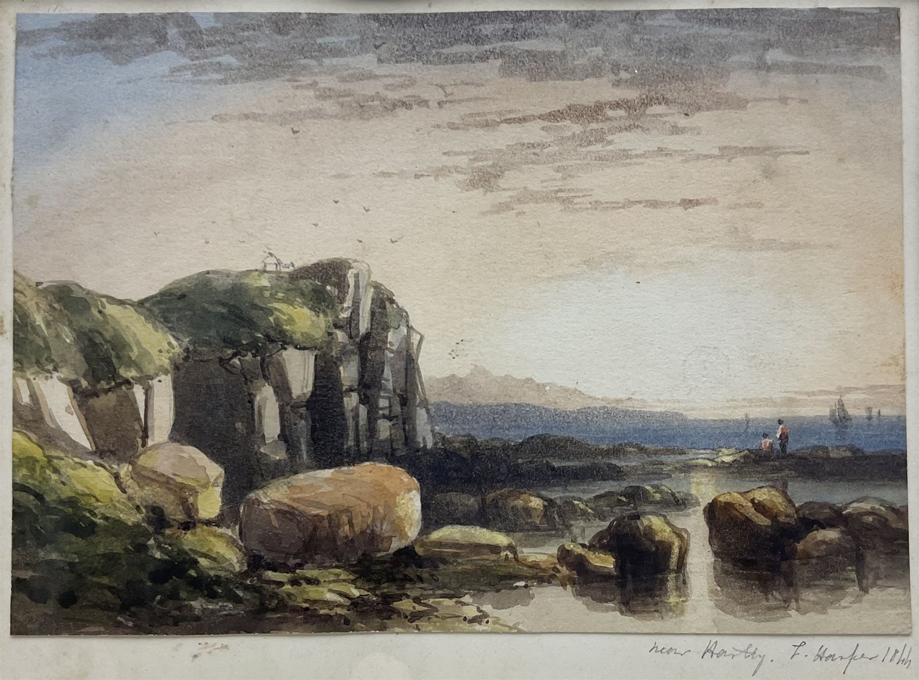 Thomas Harper (Newcastle 1820-c.1889): 'Near Hartley', watercolour signed titled and dated 1844, 12cm x 17cm