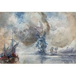 Frank Henry Mason (Staithes Group 1875-1965): Dutch Windmill, watercolour signed with init...