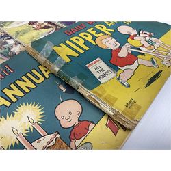 Two Daily Mail Nipper Annuals 1938 and 1939, together with five Little Folks magazines and eight Thriller magazines 