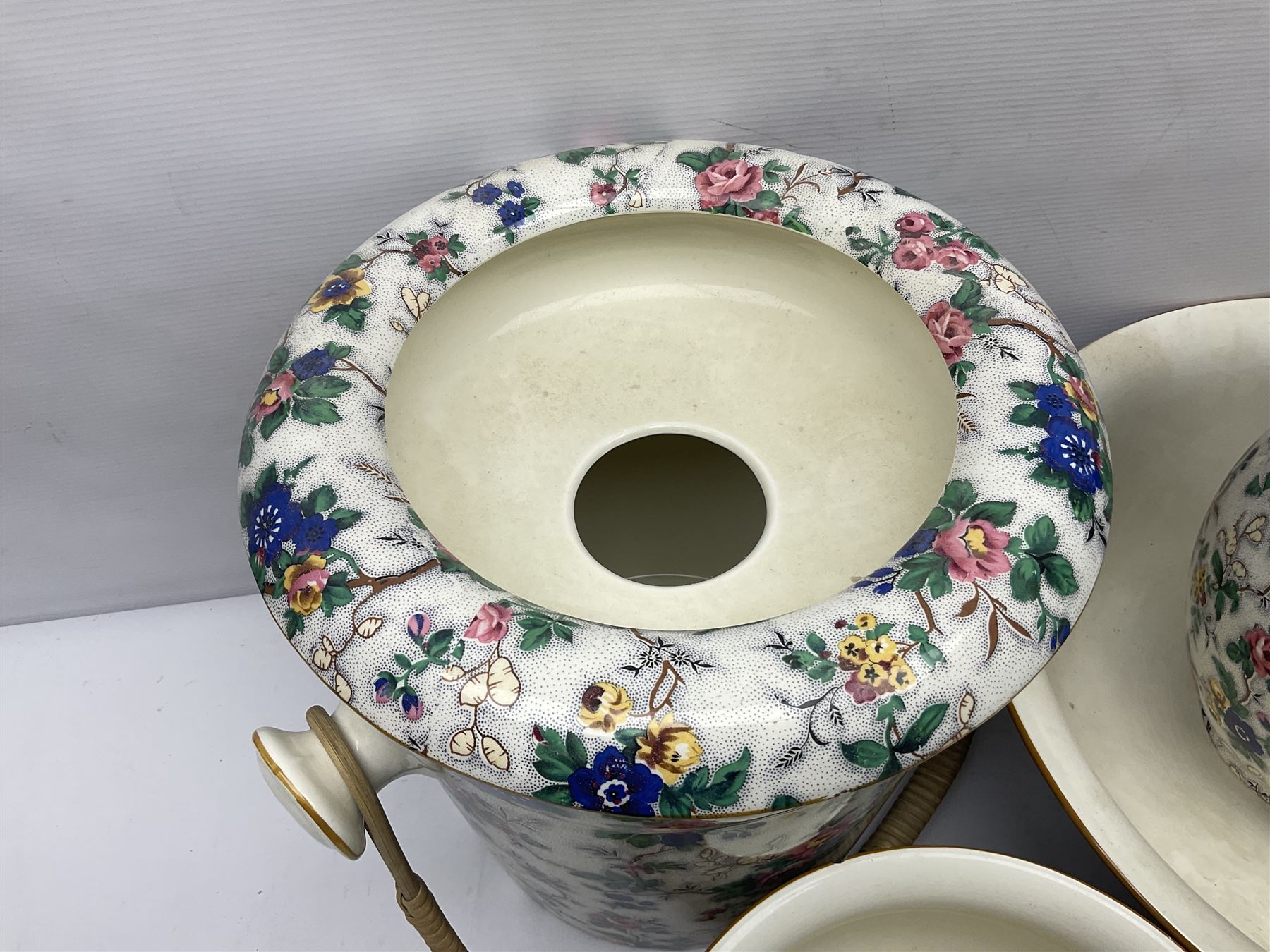 Crown Ducal chintz wash set including jug, wash bowl, chamber pot, etc