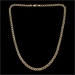 9ct gold flattened marina link chain necklace, stamped 375