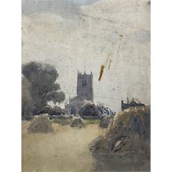 Charles Cutts Elmhirst (Staithes Group 1872-1937): Artist’s Sketchbook, Landscapes around Thorne and Helmsley, comprising eight pencil sketches and a watercolour of Thorne Church, variously signed titled and dated, disbound, overall 18cm x 25cm