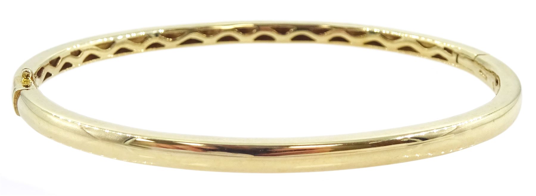 9ct gold hinged bangle, hallmarked