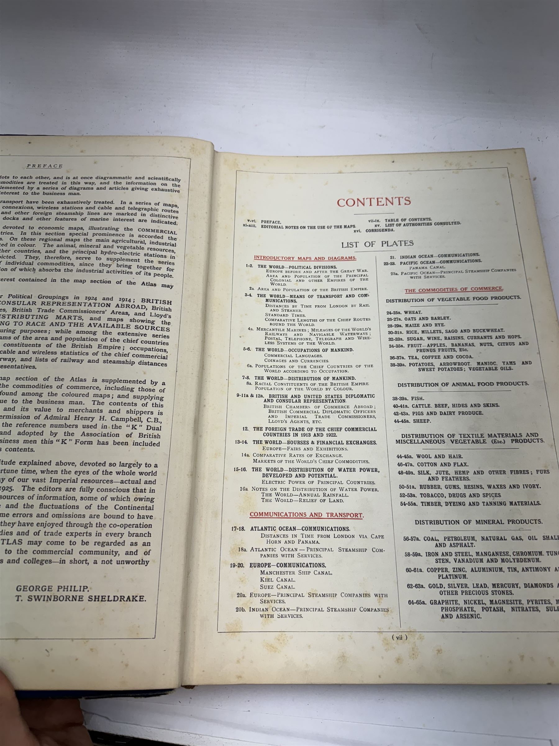 Philip, George and T Swinborne Sheldrake, The Chambers of Commerce Atlas, London, 1925, together with two further Atlases,Diercke Schulatlas, and Cappelens Atlas 