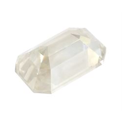 Loose emerald cut diamond stone, diamond 3.81 carat, colour L, clarity SI2, with World Gemological Institute report