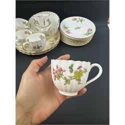 Coalport part tea service, decorated with floral sprigs, including eight cups and saucers, milk jug, eight dessert plates etc  