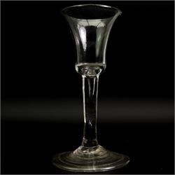 18th century cordial glass on air twist stem, another with plain stem and folded foot, two 19th century rummers and other 18th and 19th century glasses (13)