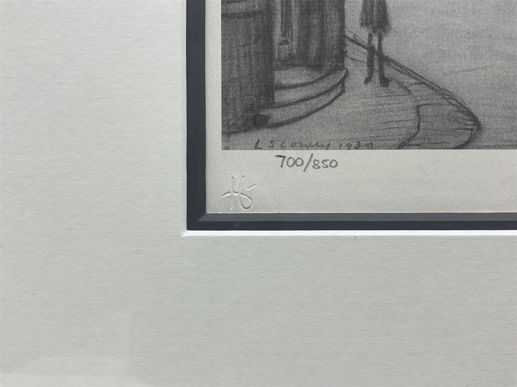 Laurence Stephen Lowry RBA RA (Northern British 1887-1976): 'Great Ancoats Street', limited edition monochrome offset lithograph on laid paper signed and numbered 700/850 in pencil with publisher's blindstamp, pub. Harold Riley, Salford 29cm x 38cm