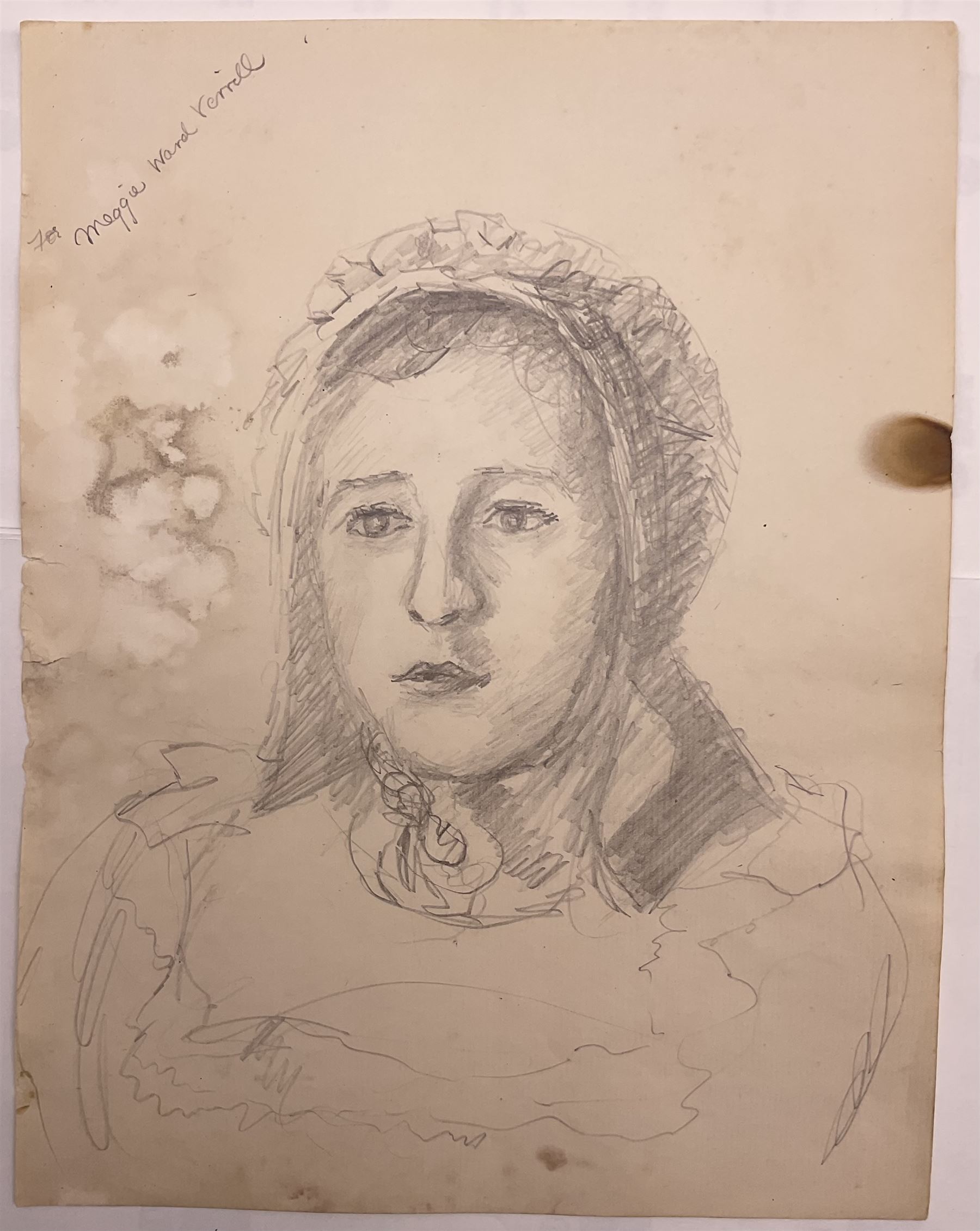 Attrib. Harold Knight (Staithes Group 1874-1961): 'Maggie Ward Verrill' 'Mrs Hannah Ward' et al., six pencil sketches unsigned some titled 26cm x 20cm (6) (unframed) 
Provenance: Hannah Ward was the vendor's great great grandmother and Margaret Verrill, Hannah's daughter. The Ward/Verrill families who lived in Gun Gutter and Church Street Staithes, had connections with Harold Knight. Hannah who owned three or four cobles and several properties in Staithes probably features in several of Knight's paintings.