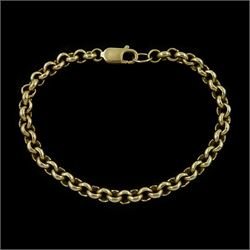 9ct gold belcher link chain bracelet, London import mark