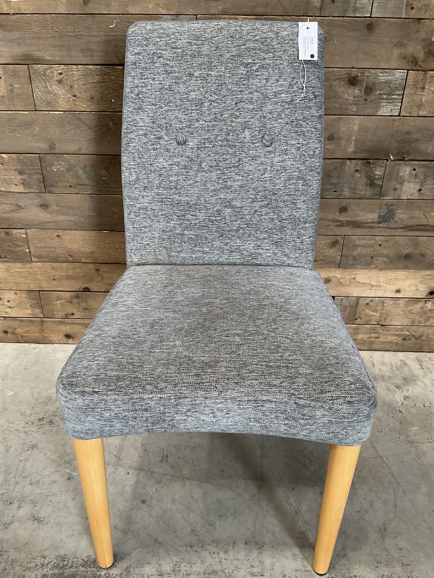 27 x chair upholstered in textured grey fabric, beech legs