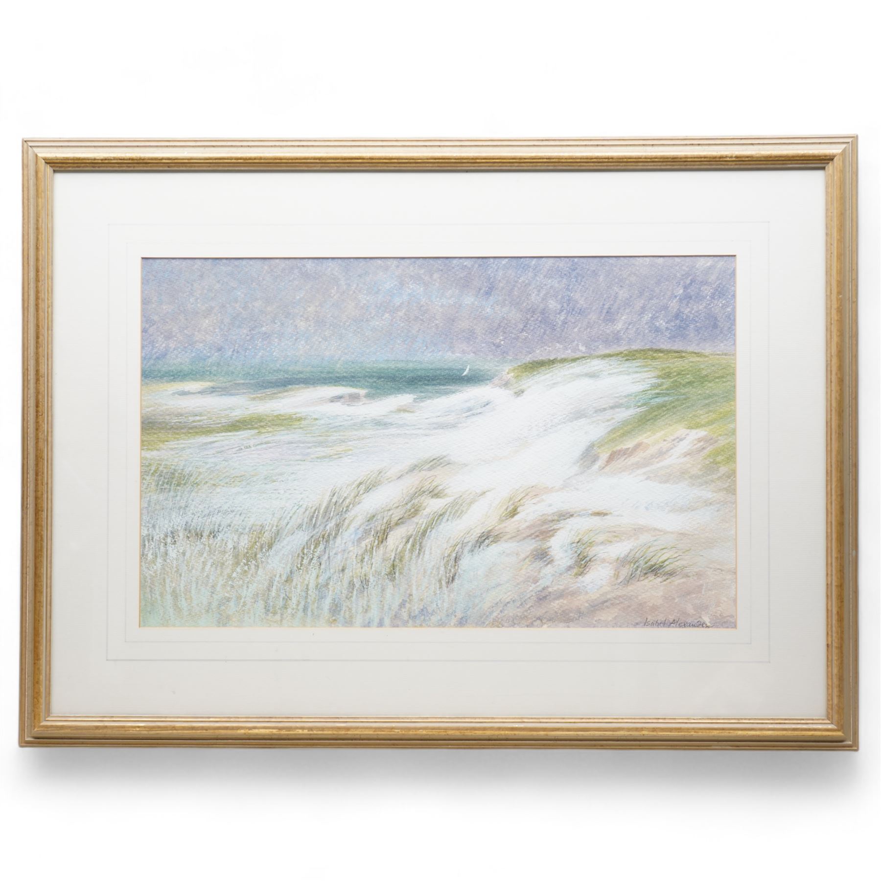 Isabel Alexander (British 1910-1996): Sand Dunes, pastel signed 38cm x 60cm