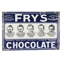 Advertising; enamel Fry's Chocolate sign, H31cm, L46cm