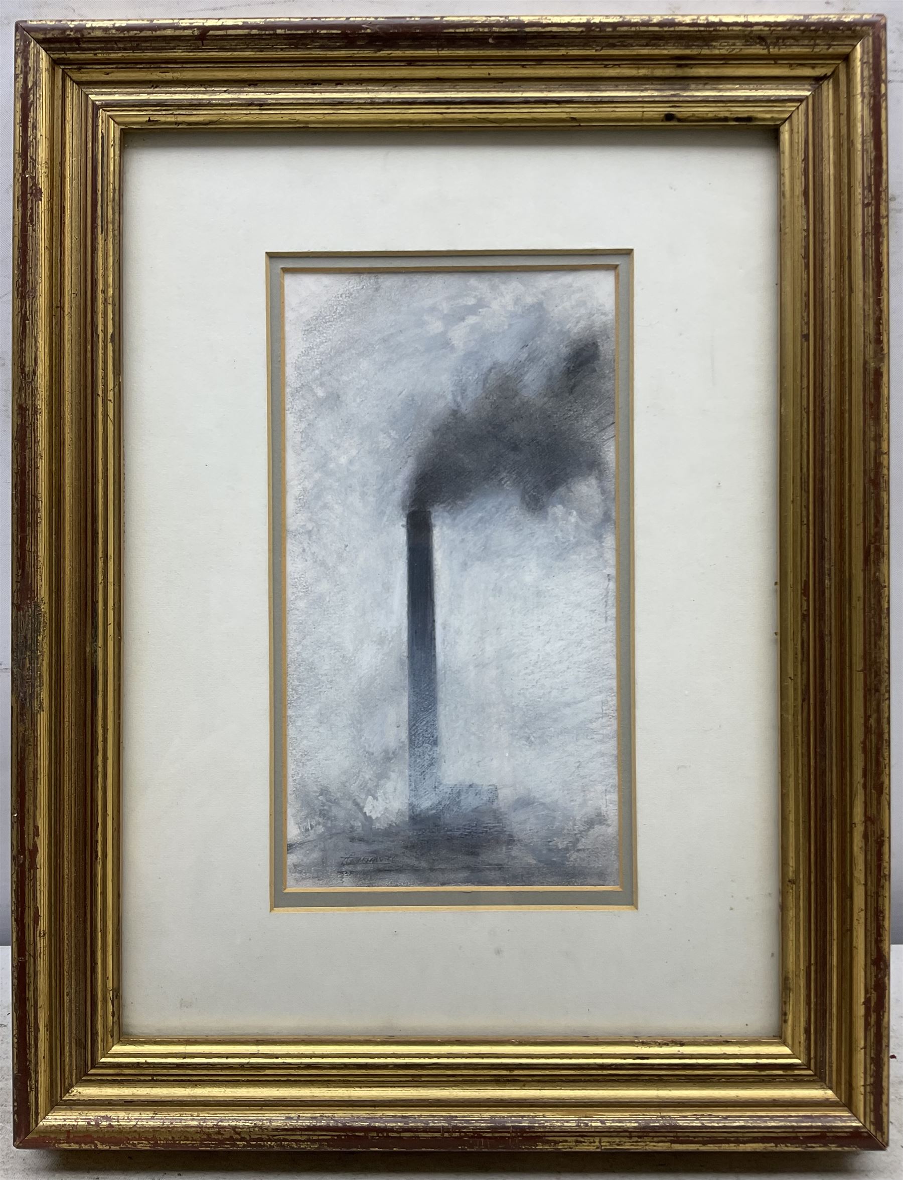 Trevor Grimshaw (Northern British 1947-2001): The Chimney, watercolour and gouache signed and dated '71, 20cm x 11cm