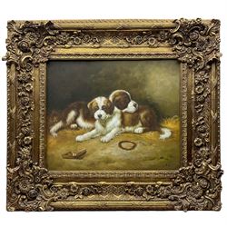 Frames - Heavily ornate Baroque style frame containing modern oil aperture 49cm x 59cm overall 84cm x 94cm 