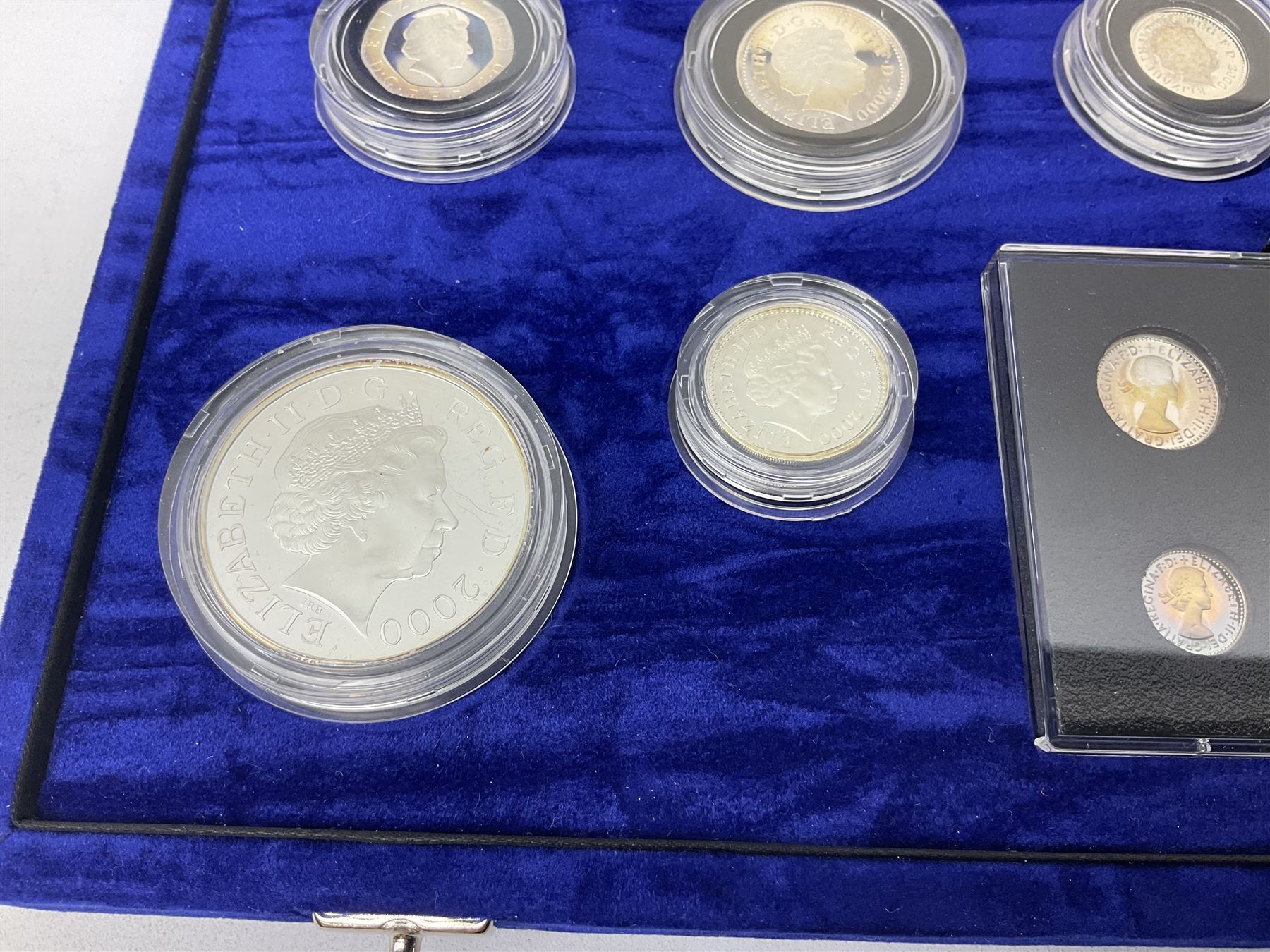 The Royal Mint United Kingdom Millennium 2000 silver coin collection, cased with certificate