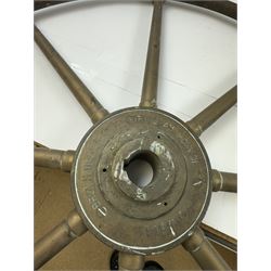 Late 19th century/early 20th century eight-spoke copper and brass ship's wheel, inscribed Brown Bros & Co Ltd, Rosebank Ironworks, Edinburgh to the hub, D91cm