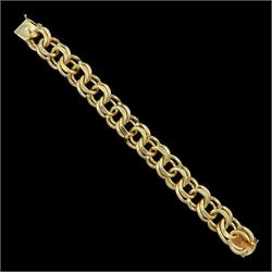 Gold double link chain bracelet