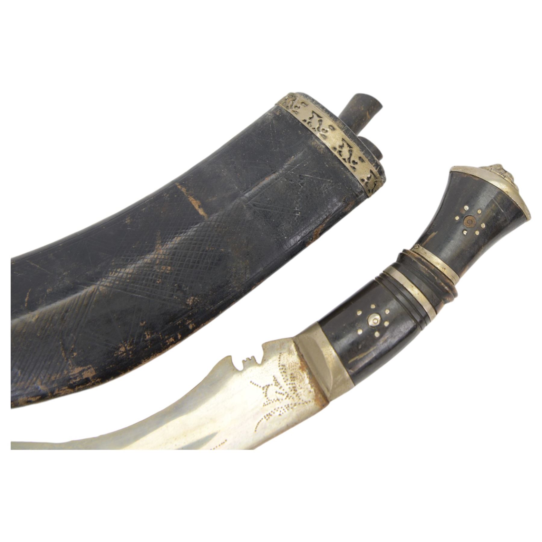 Gurkha Kukri knife, together with two indian knives 