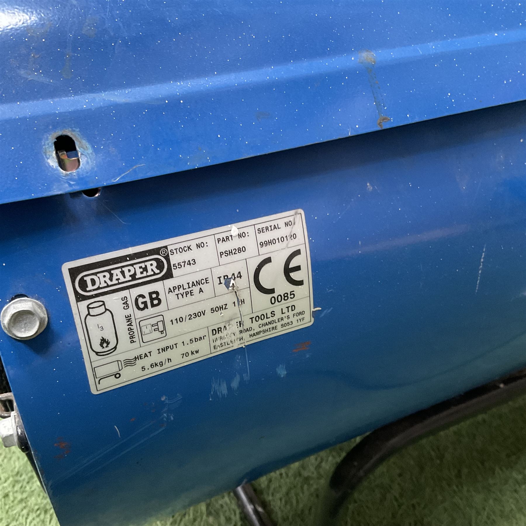 Draper PSH280 propane space heater - THIS LOT IS TO BE COLLECTED BY APPOINTMENT FROM DUGGLEBY STORAGE, GREAT HILL, EASTFIELD, SCARBOROUGH, YO11 3TX