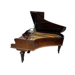 John Broadwood & Sons London - 19th century rosewood grand piano serial  No 47356 (1900-1910) overstrung cast iron frame with 88 notes, 7 octaves, Lyre with sostenuto and una-corda pedals, split-hinged key fall board and fretted music desk, case raised on three taper turned legs with brass castors, original stringing, felt, hammers, dampers and grand roller action.

This item has been registered for sale under Section 10 of the APHA Ivory Act