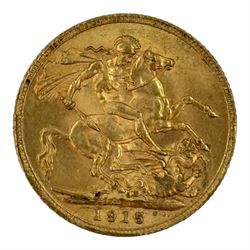 King George V 1915 gold full sovereign coin