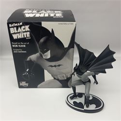 Group of five limited edition DC Direct Black and White Batman hand-painted cold-cast porcelain statues in original boxes, with two similar examples from DC Collectibles 