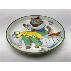 Paragon China Louis Wain 'The Busy Tailor'  hand painted saucer, from the Tinker Tailor series, D13.5cm