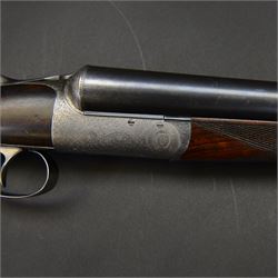 SHOTGUN CERTIFICATE REQUIRED - John Dickson & Son, 12 bore, round-action trigger plate ejector, side by side double barrel shotgun with 71cm (28