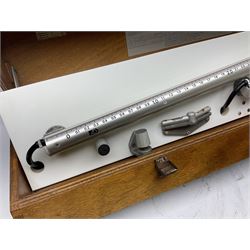 Airflow Developments Ltd. Mk.4/5 airflow testing set (Manometer), serial no.35774, in wooden case with four folding legs L83cm