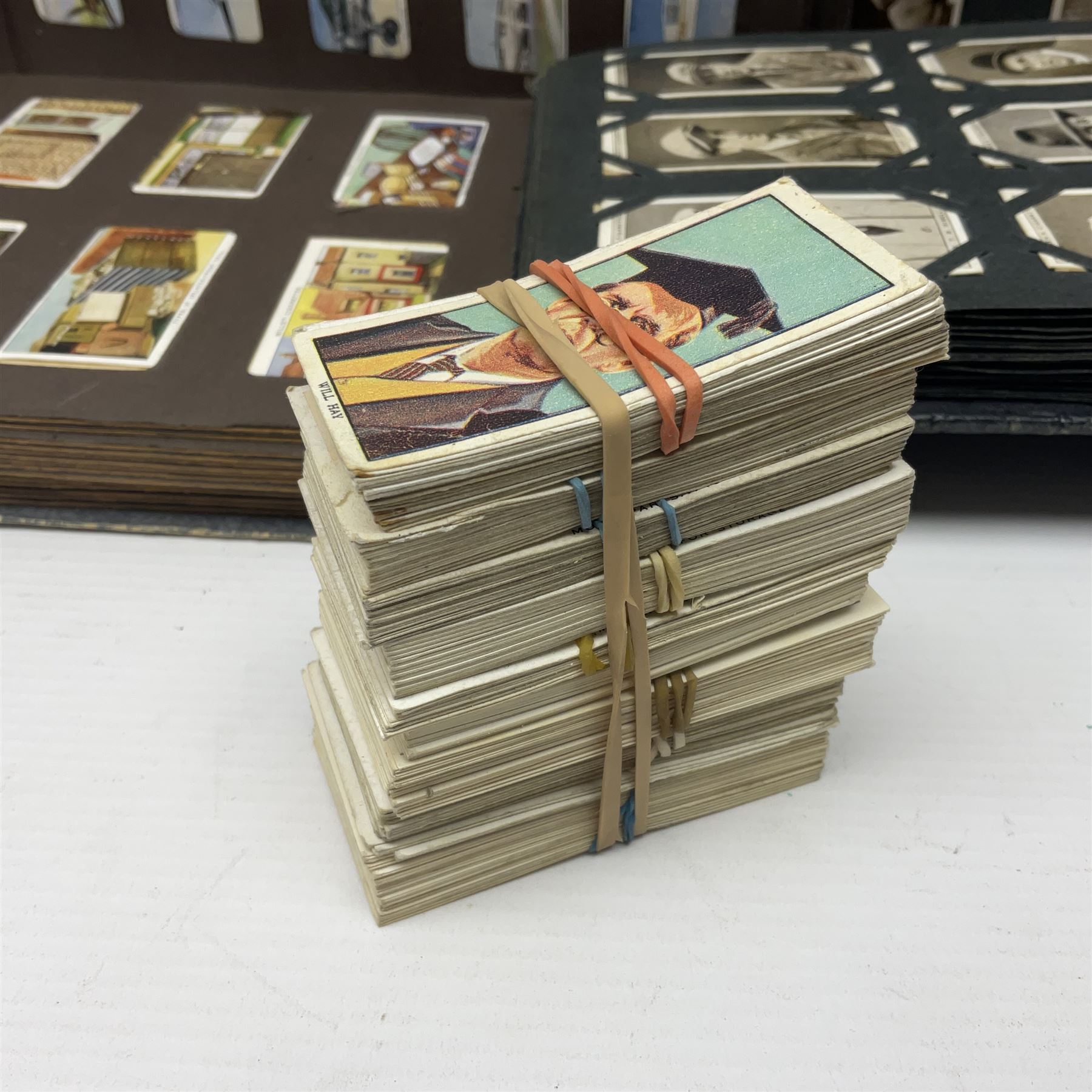 Four albums of cigarette cards, including Will's and Player's examples