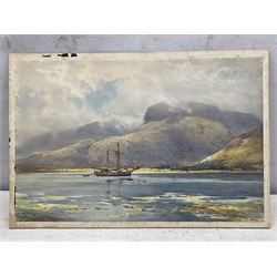 Charles William Adderton (British 1866-1944): 'Ben Nevis from Fort William', watercolour signed and dated 1912, titled verso 31cm x 47cm (unframed)
Provenance: direct from the family of the artist Harry Wanless 1872-1934, part of a collection never previously seen on the market
Notes: Adderton was a friend of the brothers Harry and Charles Wanless, all of whom studied under Albert Strange at the Scarborough School of Art School. Adderton had a studio at 55 Sandside, Scarborough between 1894 and 1901, he moved to Ockbrook Derby and later to Robin Hoods Bay where he was a member of the Fylingdales Group of Artists