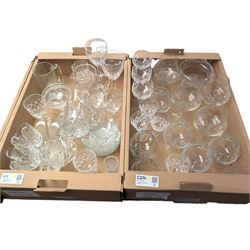 Collection of crystal and glassware, including pair of Stuart Crystal wine glasses, other ...