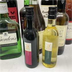 Mixed alcohol, including Cockburn's special reserve port, Casillero del Diablo Merlot, etc