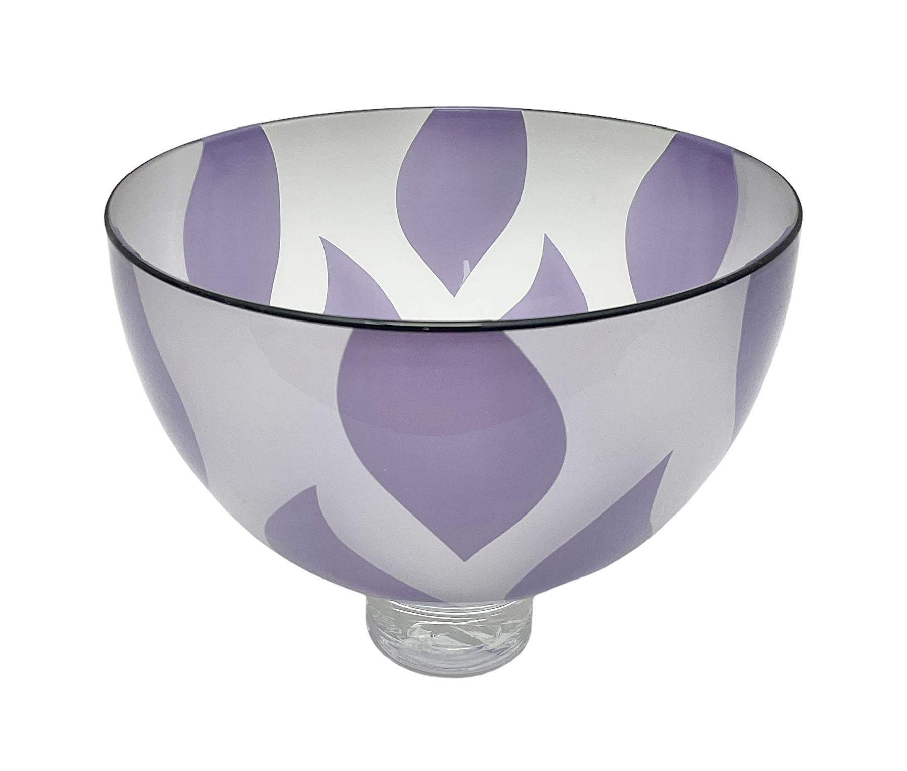 Stephen Gillies & Kate Jones contemporary studio glass bowl, signed, H11.5cm D14.5cm