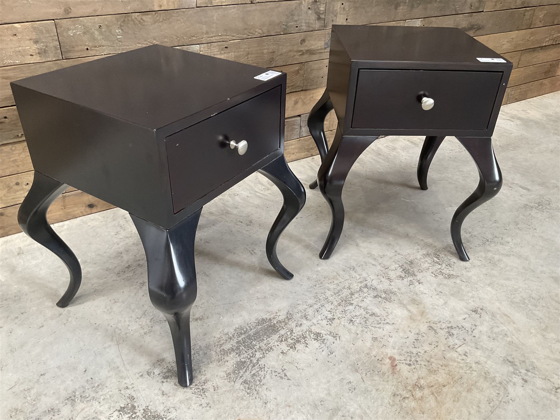 Pair of rosewood finish bedside chests