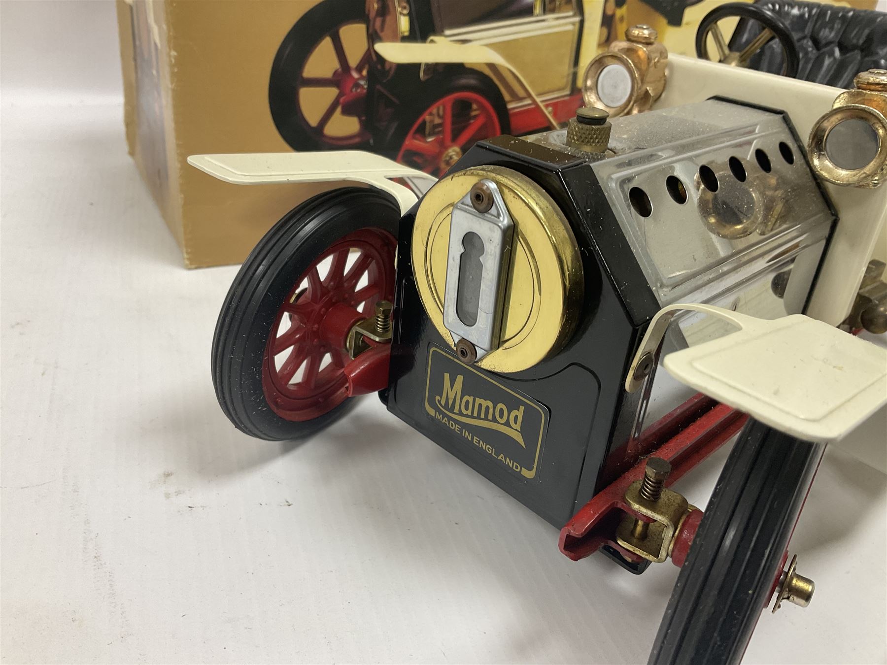 Mamod SA1 ‘Steam Roaster’ live steam car in cream and red, with original box 