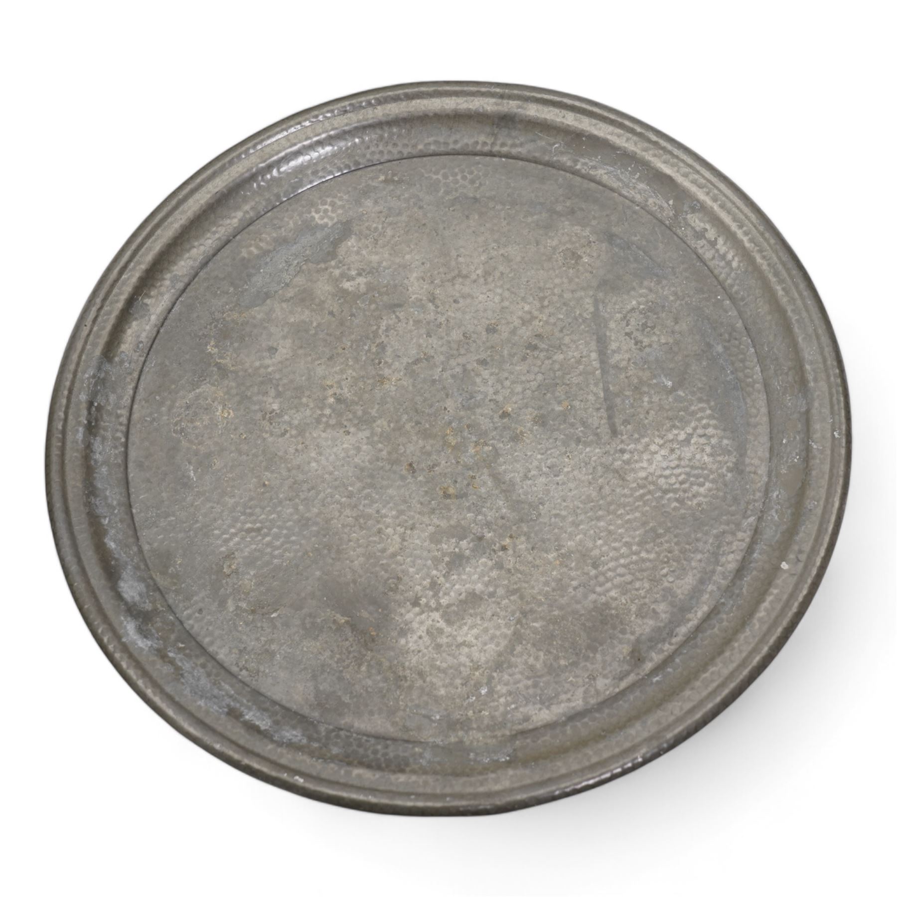 Pewter plate, 19th century blue and white wash bowl, Asiatic Pheasant pattern meat plate, L44cm and another meat plate (4)