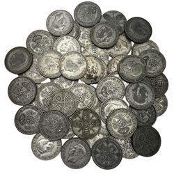 Approximately 565 grams of Great British pre 1947 silver one florin or two shillings coins