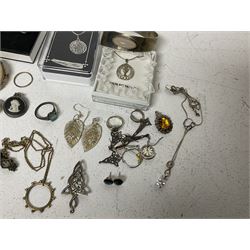 9ct gold band, silver jewellery including charm bracelet, rings, earrings, bracelet, necklaces, etc 