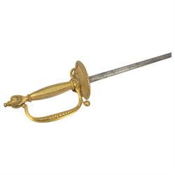 English court sword, with etched blade signed 'Anderson St James's London', gilt brass hil...