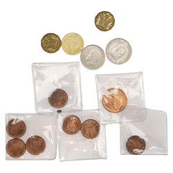 Great British and World coins, including various part filled Whitman folders, pre-decimal pennies and other denominations, commemorative crowns, pre-Euro coinage etc