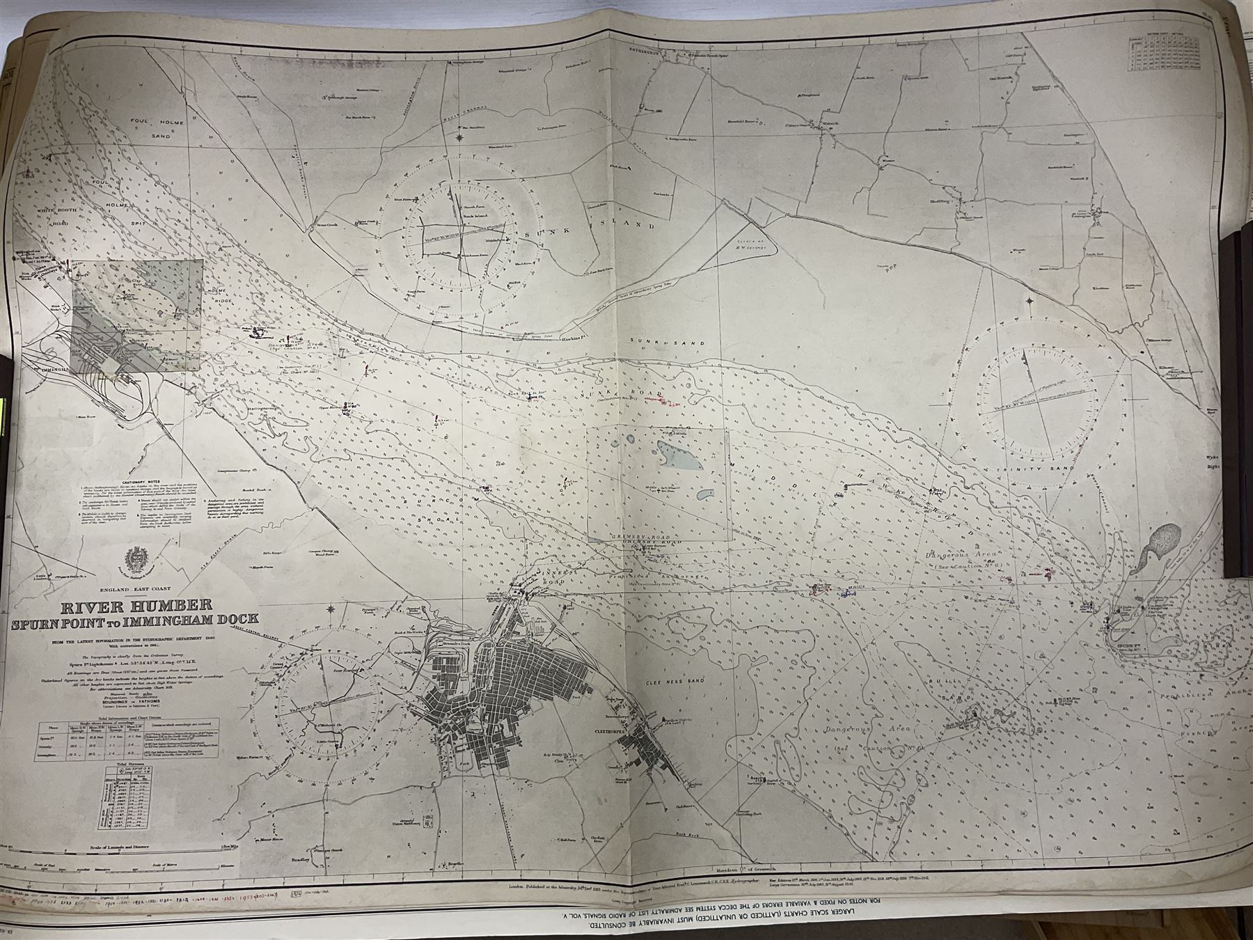 Four shipping charts depicting the River Humber 