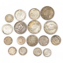 Approximately 215 grams of Great British pre 1920 silver coins, including three Queen Victoria crowns dated two 1889, 1891, 1887 double florin, 1882, 1898 halfcrowns, 1887 florin etc