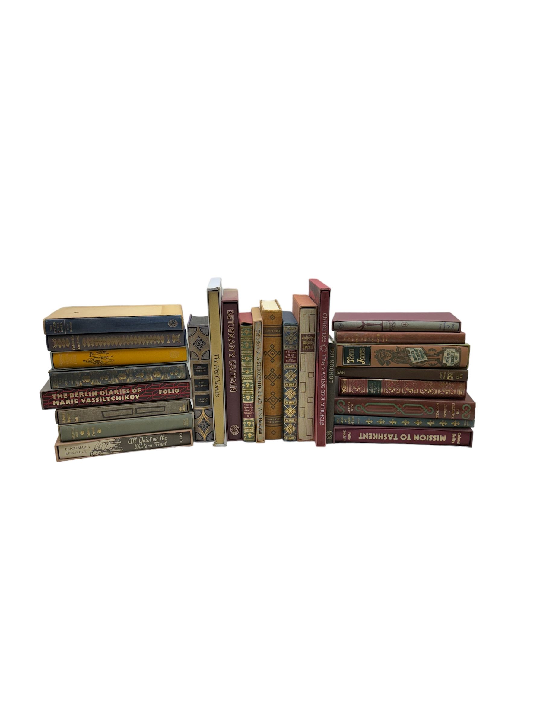 Folio Society; twenty six volumes, including The Betrothed, The First Colonist, Betjeman's Britain etc  