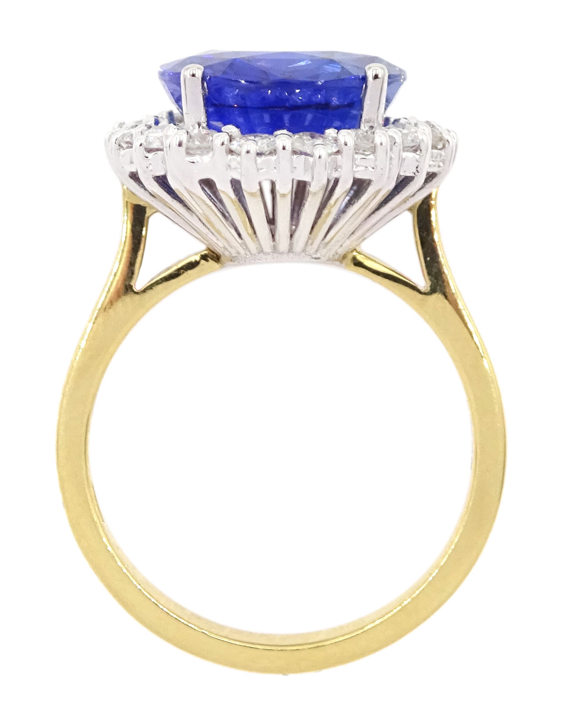 18ct gold oval cut unheated sapphire and round brilliant cut diamond ring, sapphire 7.46 carat, total diamond weight approx 0.70 carat, with Reunigem-Lab report