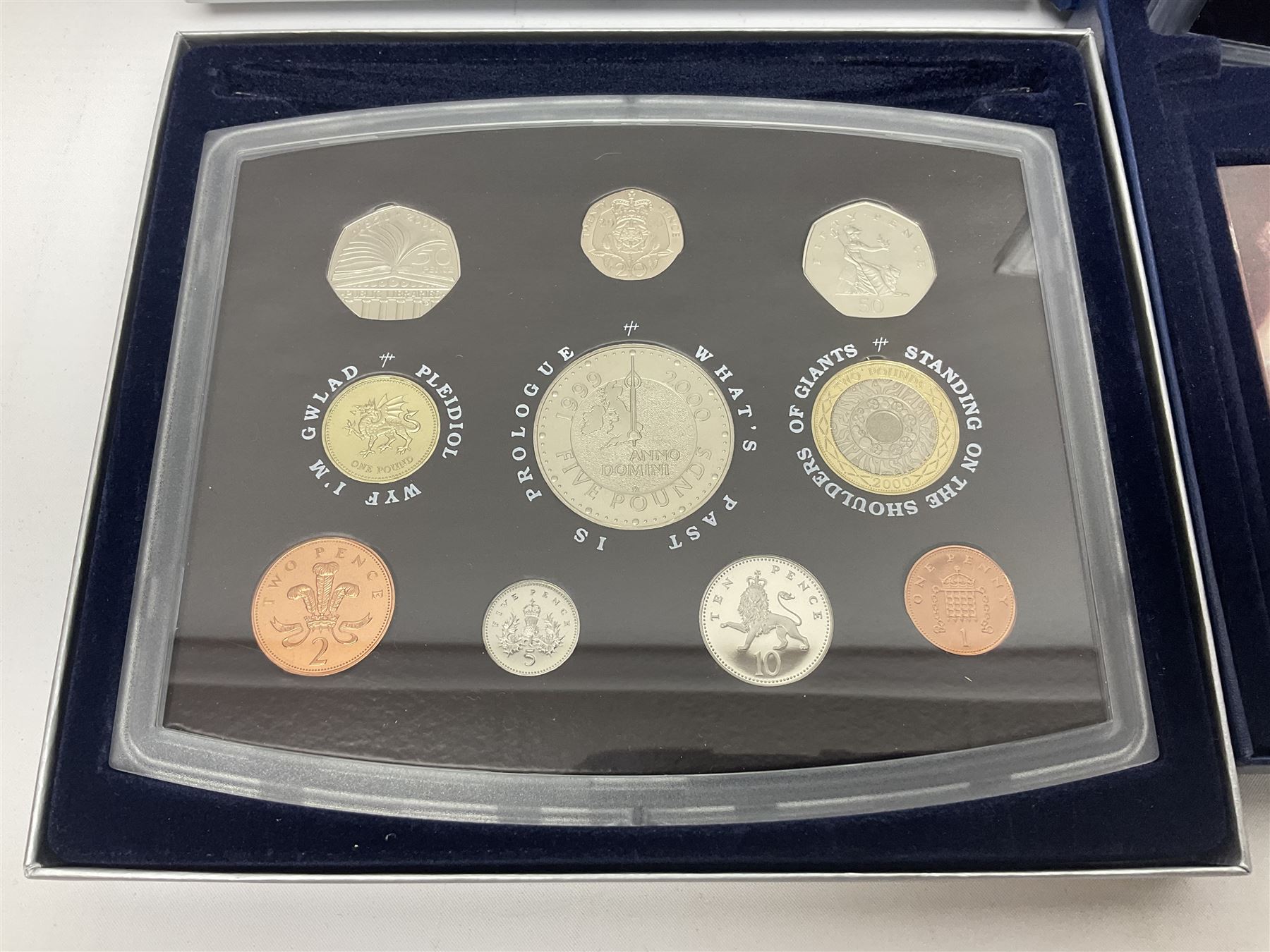 Four The Royal Mint United Kingdom proof coin collections, dated 2000, 2001, 2002 and 2003, all in display boxes with certificates