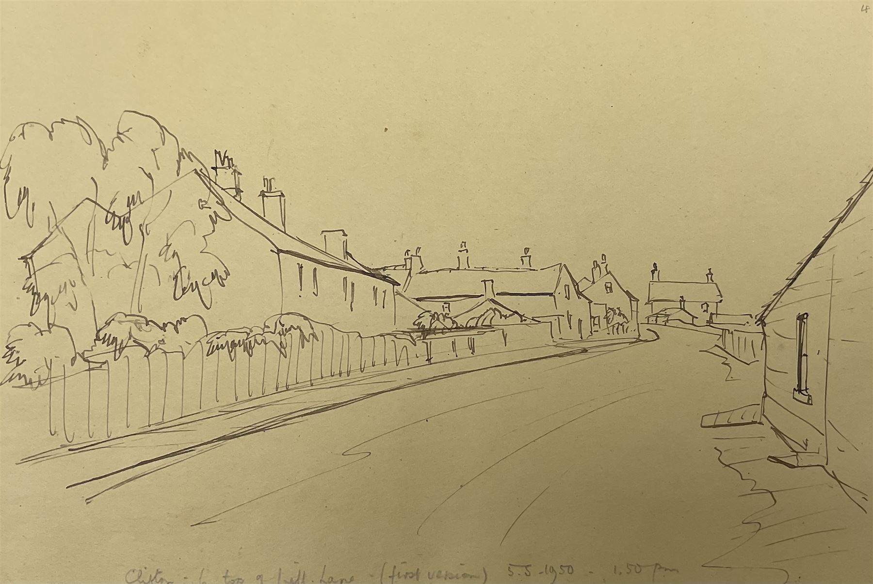 Albert Thomas Pile (British 1882-1981): 'Brighouse - Some Sketches done from 1946 to 1951', original sketchbook comprising approximately 35 pen and ink sketches, variously signed titled and dated, overall 21cm x 33cm